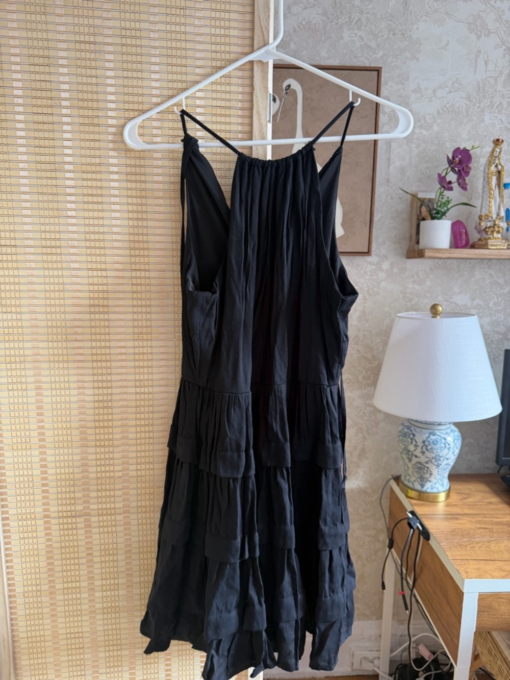 Trixxi Black Tiered Maxi Dress with Spaghetti Straps
